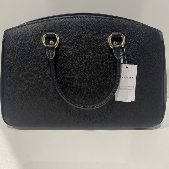 NWT Coach CAL56 Savannah Carryall Black Pebbled Leather Satchel Crossbody $498 - Picture 2 of 12